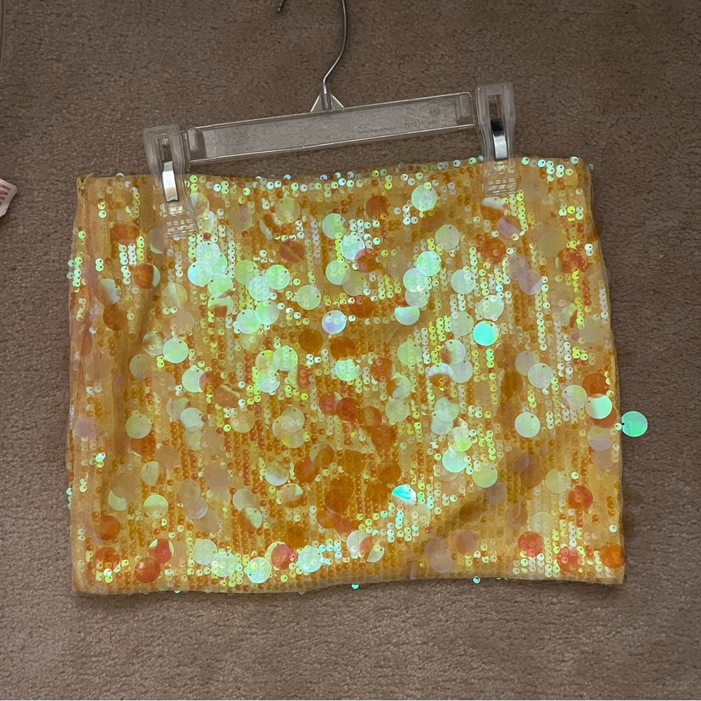 Edikted Sabina Sequin low rise miniskirt